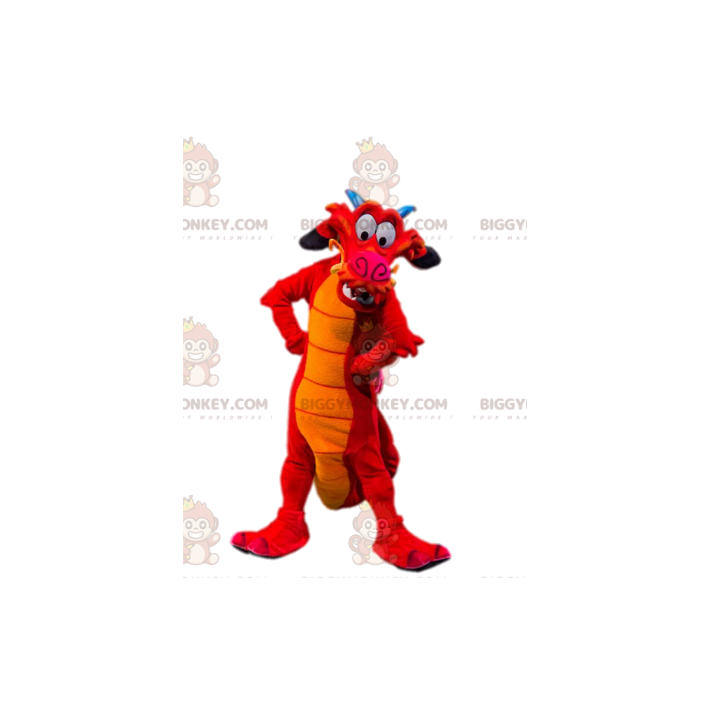 Disfraz de mascota Comic Red Dragon BIGGYMONKEY™. Traje de