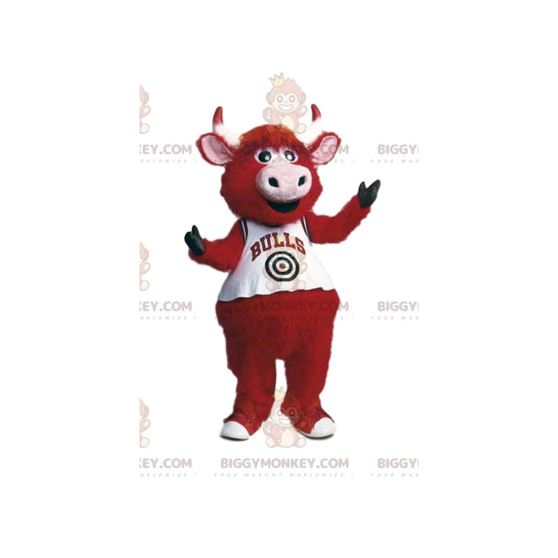 Red Ox BIGGYMONKEY™ Mascot Costume with White Supporter Shirt -