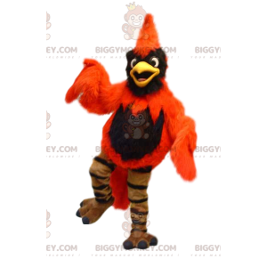 Disfraz de mascota BIGGYMONKEY™ de águila naranja y negra.