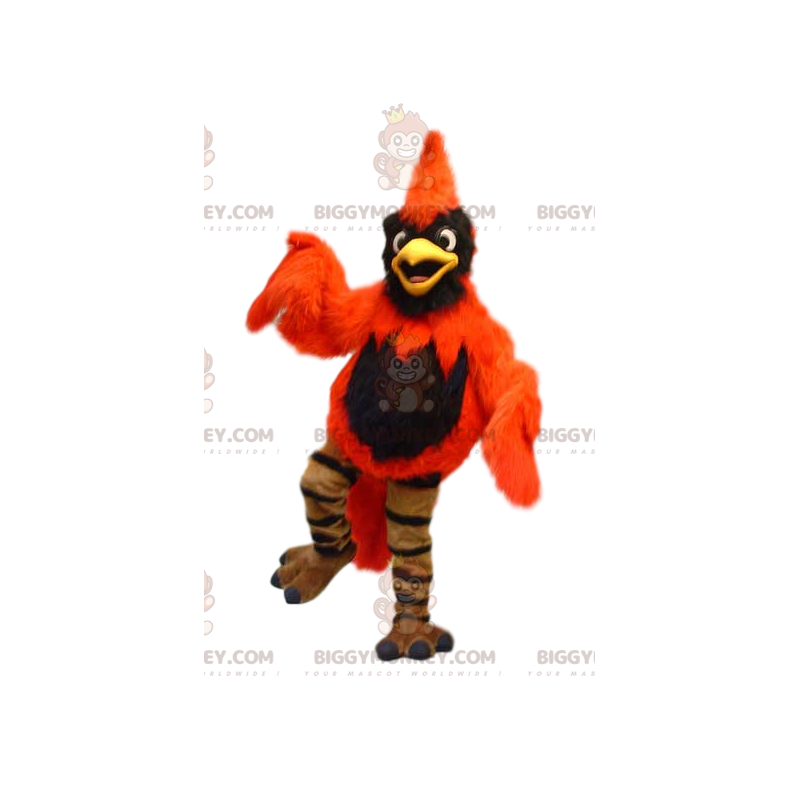 Fantasia de mascote BIGGYMONKEY™ de águia laranja e preta.