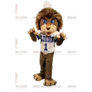 Disfraz de mascota de león agresivo BIGGYMONKEY™ con camiseta