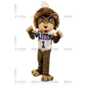 Costume de mascotte BIGGYMONKEY™ de lion agressif avec un