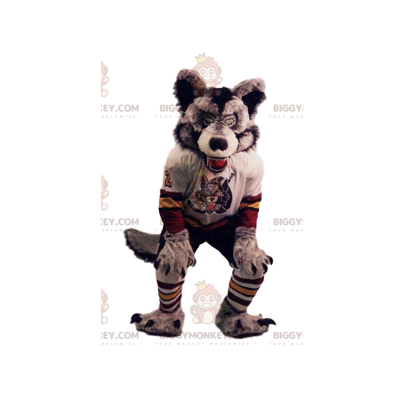 BIGGYMONKEY™ Mascot Costume Fierce Wolf Supporter Jersey -