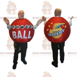 Disfraz de mascota de bola de lotería roja BIGGYMONKEY™.