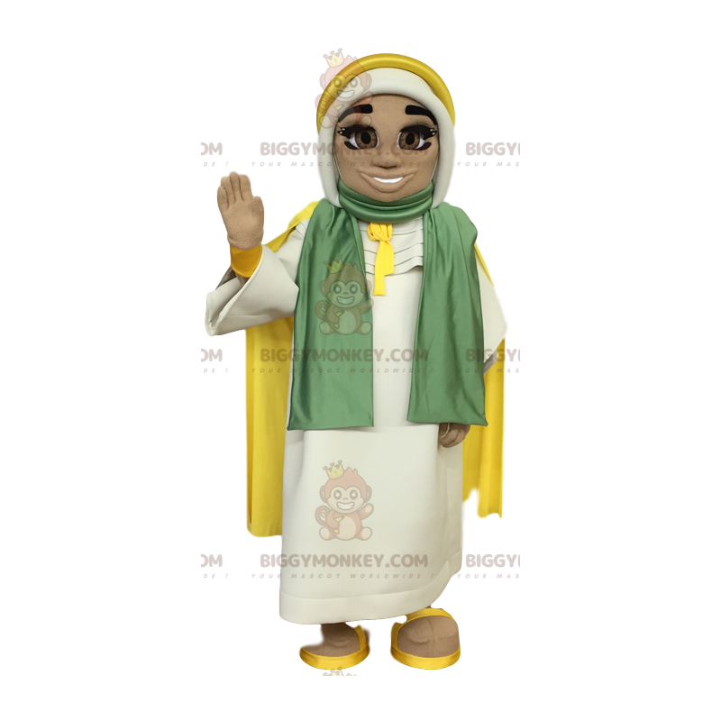 BIGGYMONKEY™ Tuareg Woman Mascot Costume with Beautiful White