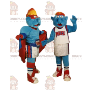 BIGGYMONKEY™s Superhero and Basketball Player Mascot Duo –