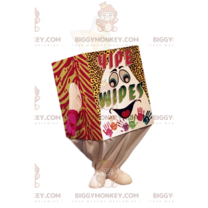 Smiling Colorful White Tissue Box BIGGYMONKEY™ Mascot Costume –