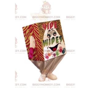 Smiling Colorful White Tissue Box BIGGYMONKEY™ Mascot Costume –