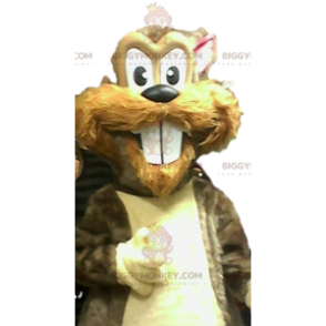Costume da mascotte scoiattolo BIGGYMONKEY™ con bei denti.