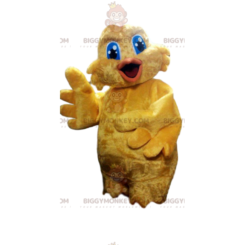 Heel grappig BIGGYMONKEY™-mascottekostuum kleine gele kip. -