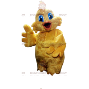 Heel grappig BIGGYMONKEY™-mascottekostuum kleine gele kip. -