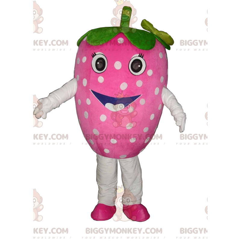 Flirty Strawberry BIGGYMONKEY™ Mascot Costume. strawberry