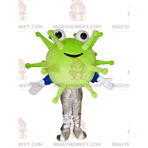 Disfraz de mascota del virus verde sonriente BIGGYMONKEY™.