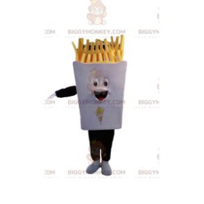 BIGGYMONKEY™ Mascottekostuum met frietbakje. Frieten Dienblad