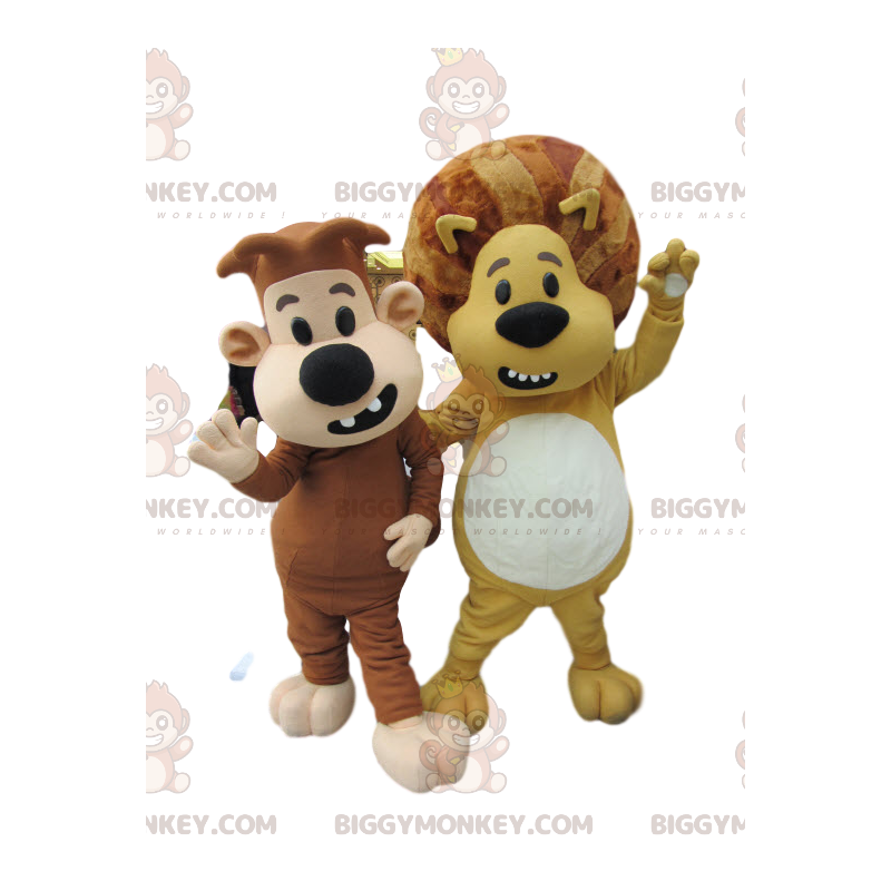 Dupla de fantasias de mascote do Lions BIGGYMONKEY™. fantasia