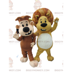 Duo de Costume de mascotte BIGGYMONKEY™ de lions. Costume de