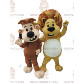 Lions BIGGYMONKEY™ mascottekostuum Duo. leeuwen kostuum -