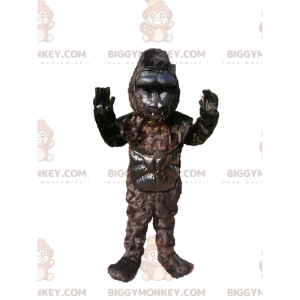 Schwarzer Gorilla BIGGYMONKEY™ Maskottchen-Kostüm. Schwarzes