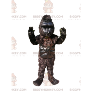 Schwarzer Gorilla BIGGYMONKEY™ Maskottchen-Kostüm. Schwarzes