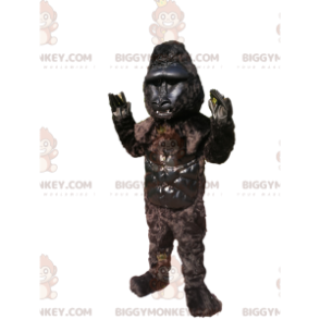 Svart Gorilla BIGGYMONKEY™ maskotdräkt. Svart Gorilla kostym -