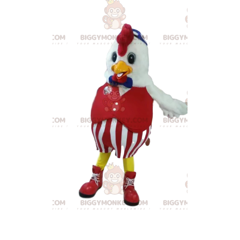 Kostium Maskotka Kurczak BIGGYMONKEY™ w czerwonym kolorze.