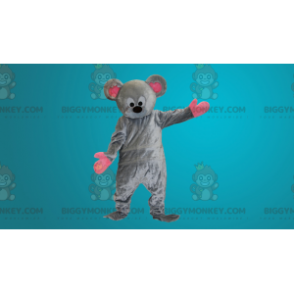 Fantasia de mascote BIGGYMONKEY™ de rato cinza e rosa –