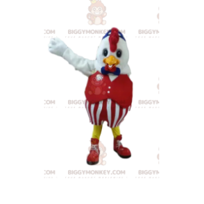 Costume de mascotte BIGGYMONKEY™ de poulet en costume rouge.