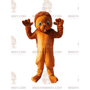 Bruin varken BIGGYMONKEY™ mascottekostuum. stekelvarken kostuum