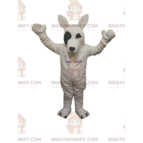Witte wolf BIGGYMONKEY™ mascottekostuum. witte wolf kostuum -