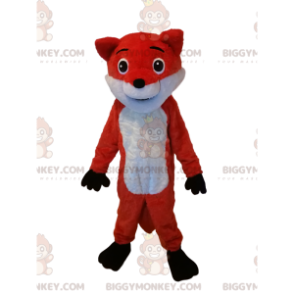 Fantasia de mascote BIGGYMONKEY™ de raposa laranja e branca.