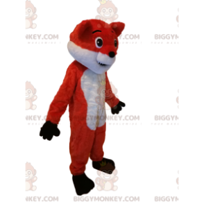 Costume de mascotte BIGGYMONKEY™ de renard orange et blanc.