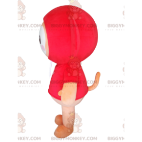 Small character BIGGYMONKEY™ mascot costume with red hoodie. -