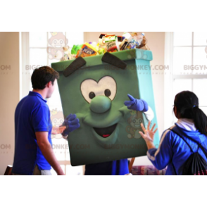 Disfraz de mascota BIGGYMONKEY™ de papelera verde gigante -