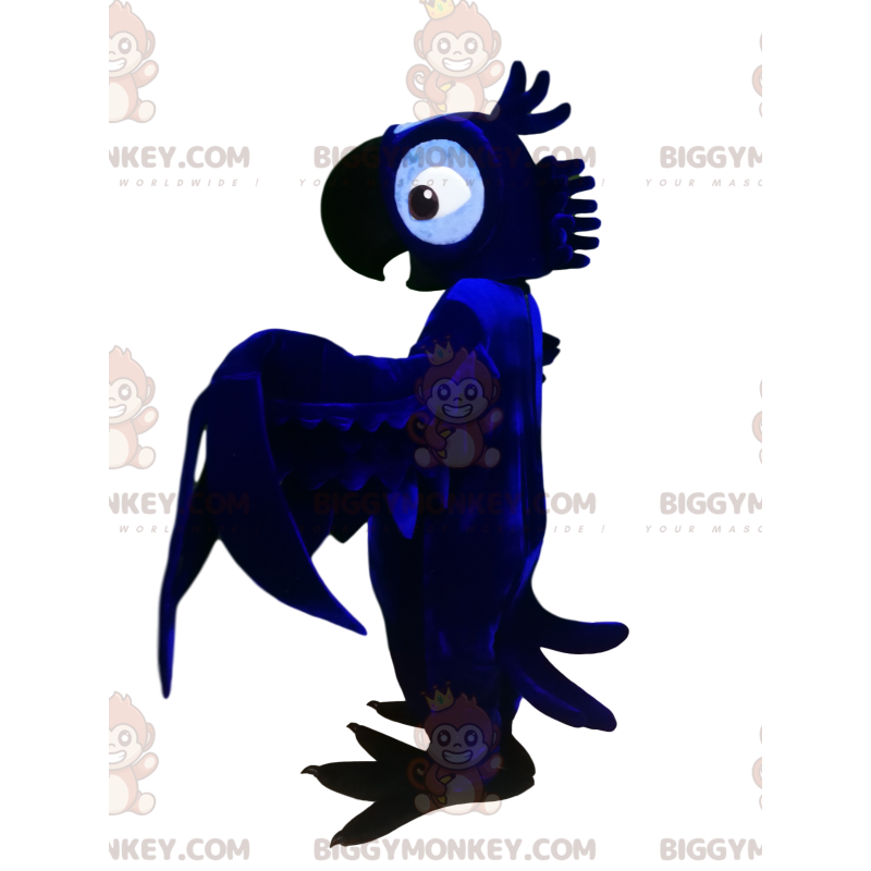 Traje de mascote de papagaio azul da meia-noite BIGGYMONKEY™.