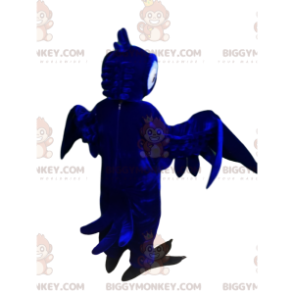 Traje de mascote de papagaio azul da meia-noite BIGGYMONKEY™.