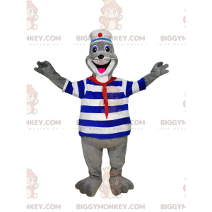 Costume de mascotte BIGGYMONKEY™ de phoque enthousiaste en
