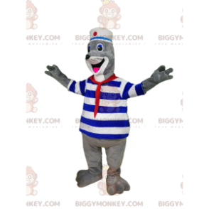 Costume de mascotte BIGGYMONKEY™ de phoque enthousiaste en