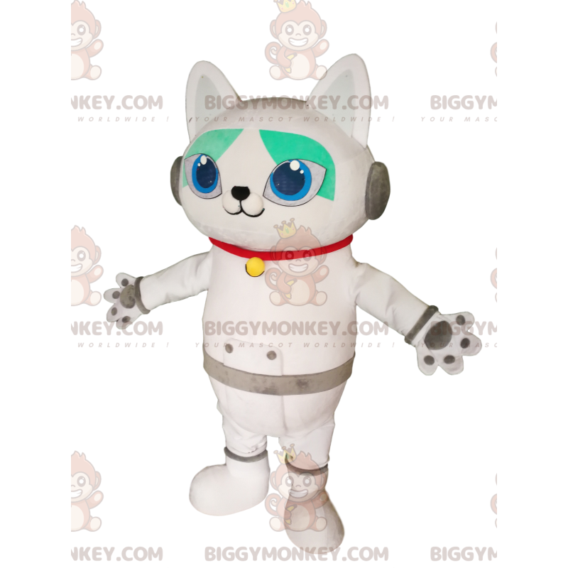 Costume de mascotte BIGGYMONKEY™ de chat blanc avec des