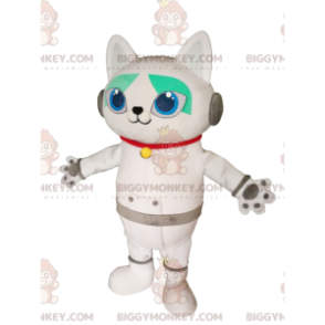 Costume de mascotte BIGGYMONKEY™ de chat blanc avec des
