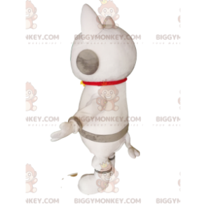 Costume da mascotte gatto bianco BIGGYMONKEY™ con cuffie.