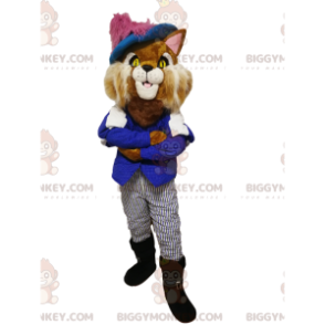 Kostým maskota BIGGYMONKEY™ Puss in Boots s pěknou modrou