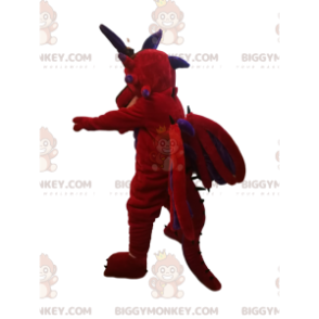 Costume de mascotte BIGGYMONKEY™ de diable rouge et violet.