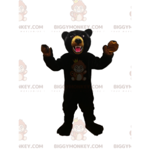 Fierce Black Bear BIGGYMONKEY™ Mascot Costume. black bear
