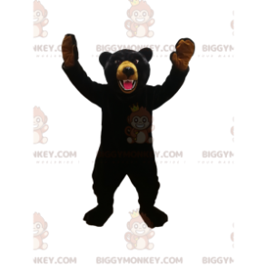 Fierce Black Bear BIGGYMONKEY™ maskottiasu. musta karhu puku -