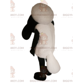 Schwarz-weißes Schaf BIGGYMONKEY™ Maskottchen-Kostüm. Schaf