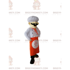 Kostým maskota šéfkuchaře BIGGYMONKEY™ s krásným knírem. –