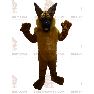 Costume de mascotte BIGGYMONKEY™ de berger allemand marron.