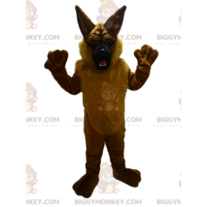 Brun schæferhund BIGGYMONKEY™ maskotkostume. schæfer hyrde