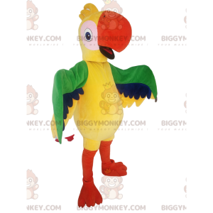 Disfraz de mascota de loro multicolor BIGGYMONKEY™. disfraz de