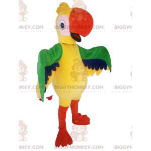 Veelkleurige papegaai BIGGYMONKEY™ mascottekostuum. papegaai